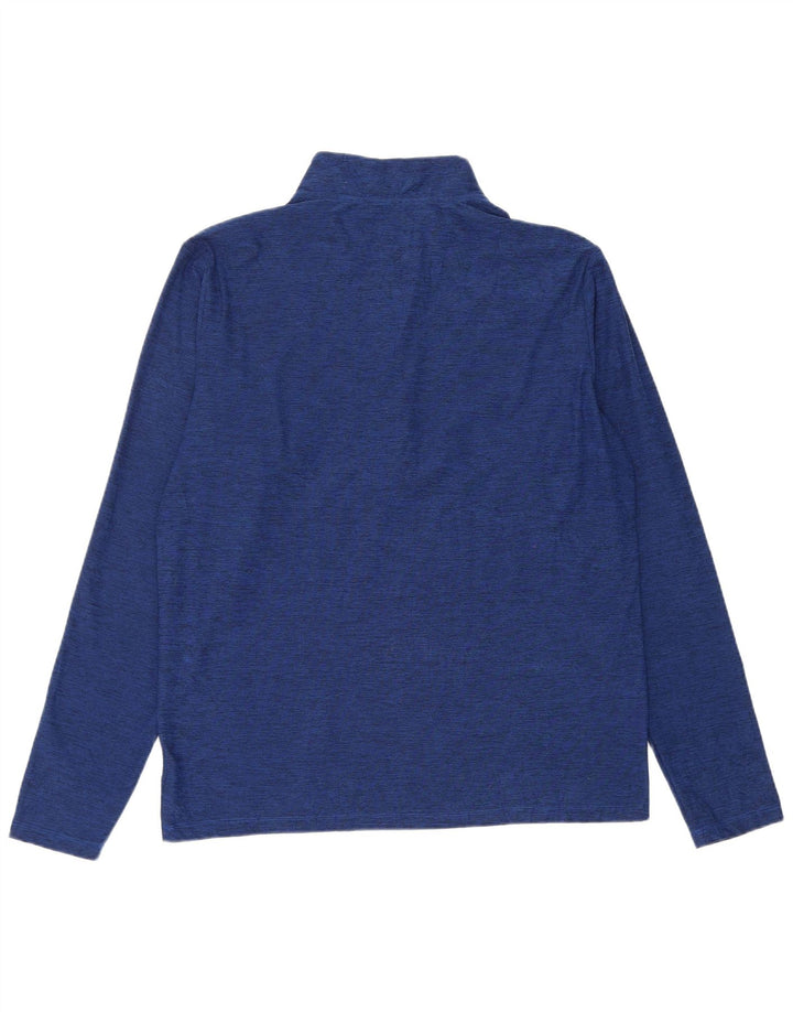 New Balance Herren-Pullover-Trainingsoberteil mit Reißverschluss und Halsausschnitt, groß, blau gefleckt