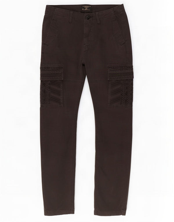 Superdry Damen Slim Cargohose W24 L30 Schwarz Baumwolle
