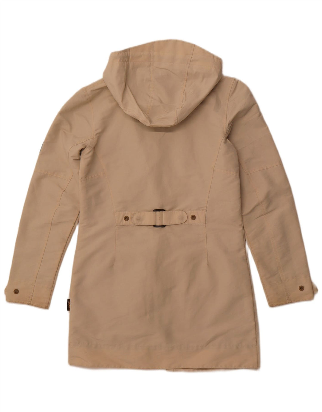 JACK WOLFSKIN Damen-Windbreaker-Mantel mit Kapuze, UK 10, Größe S, Beige, Polyester