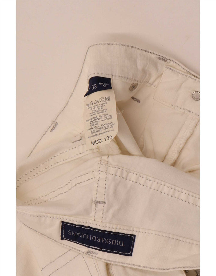 Trussardi Damen Bootcut-Jeans W31 L30 Weiße Baumwolle