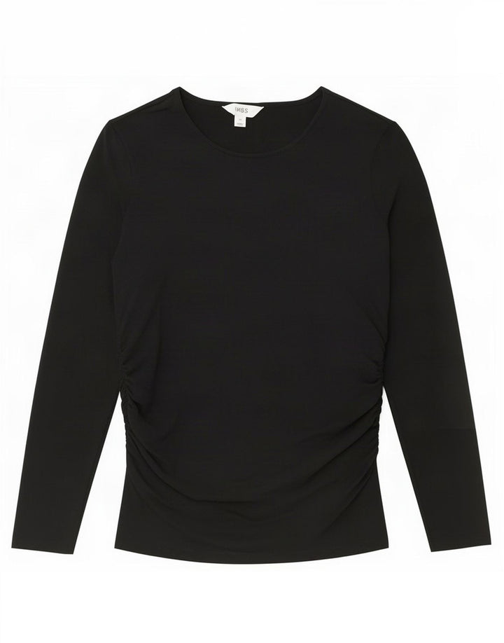 Marks & Spencer Damen Top Langarm UK 14 Large Schwarz Acryl