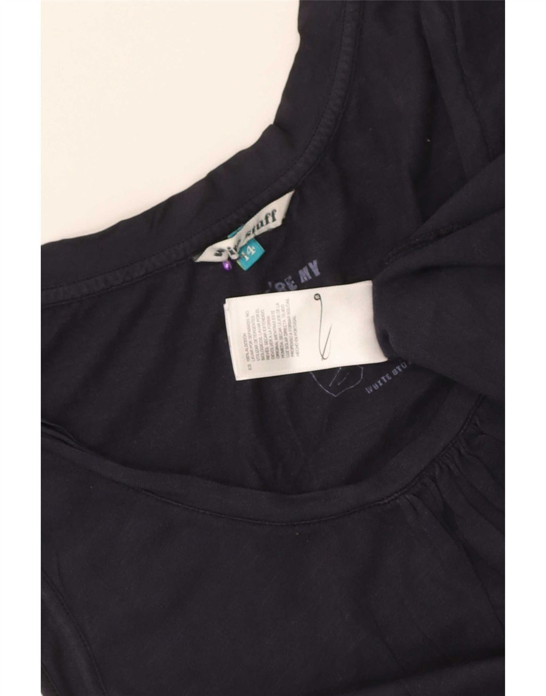 White Stuff Damen-Trägershirt, UK-Größe 44, mittlere Marineblau-Baumwolle