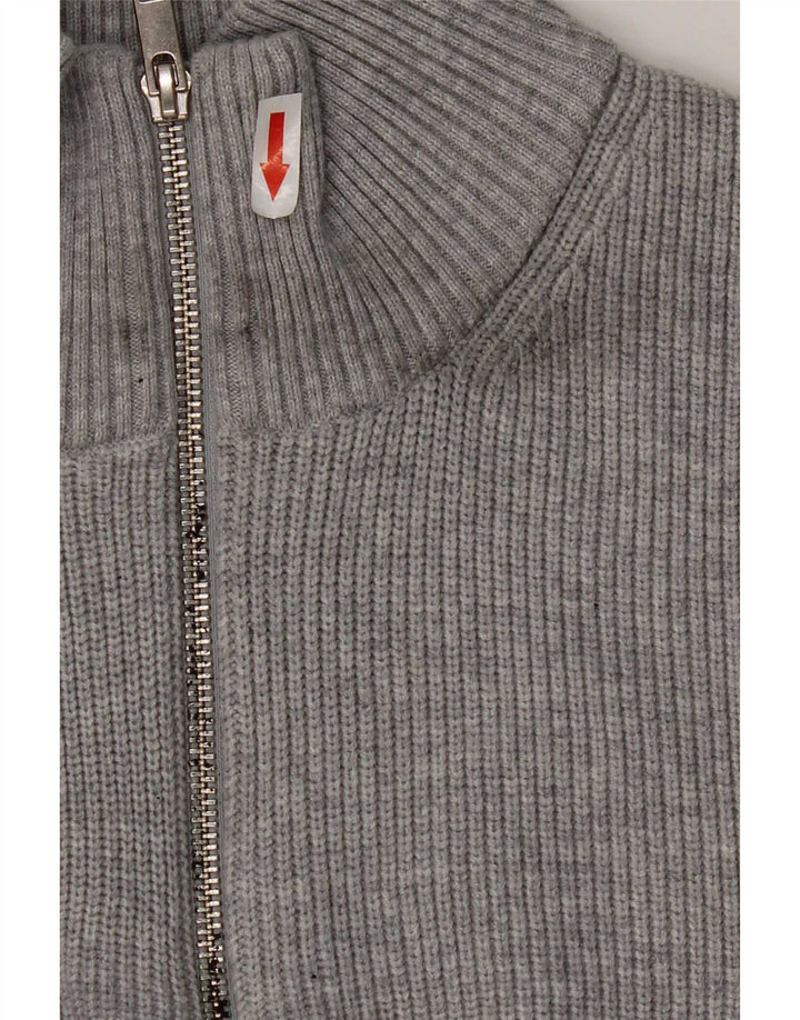 Marks & Spencer Herren-Pullover mit normaler Passform und Reißverschluss, Größe L, Grau