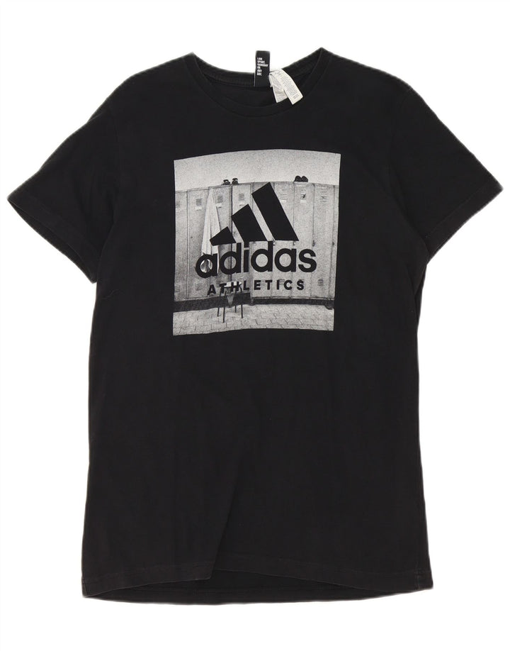 Adidas Herren Grafik T-Shirt Top Medium Schwarz Baumwolle
