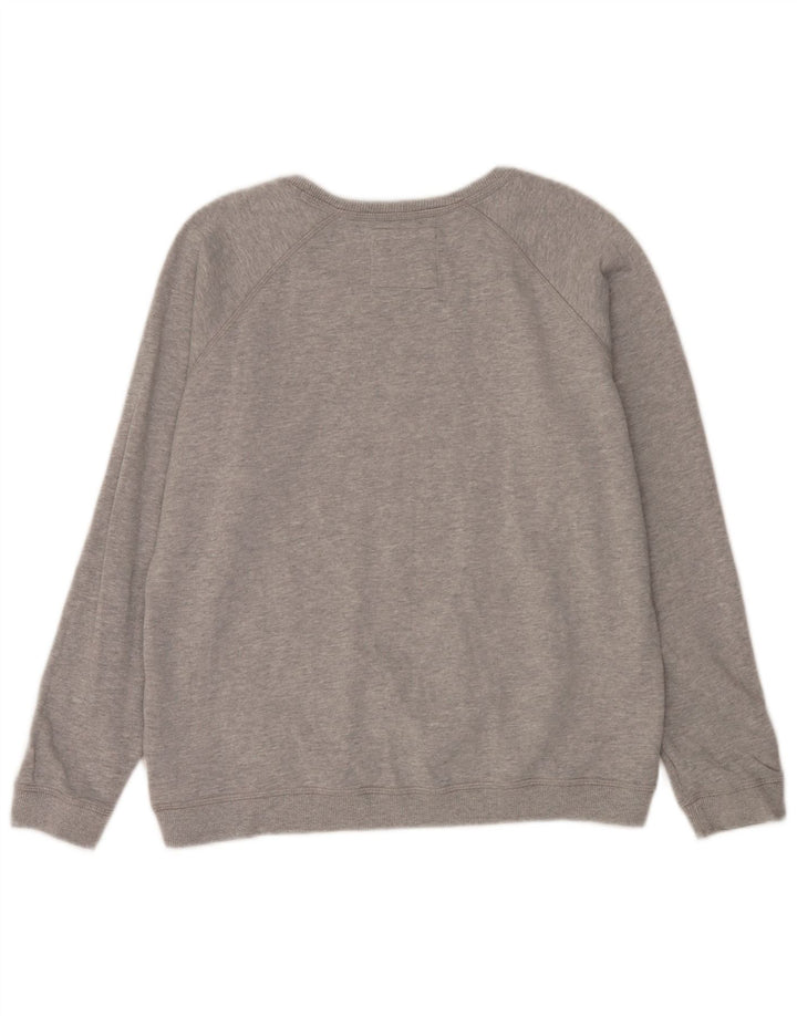Fat Face Damen-Sweatshirt mit Grafik, UK 14, mittelgraue Baumwolle