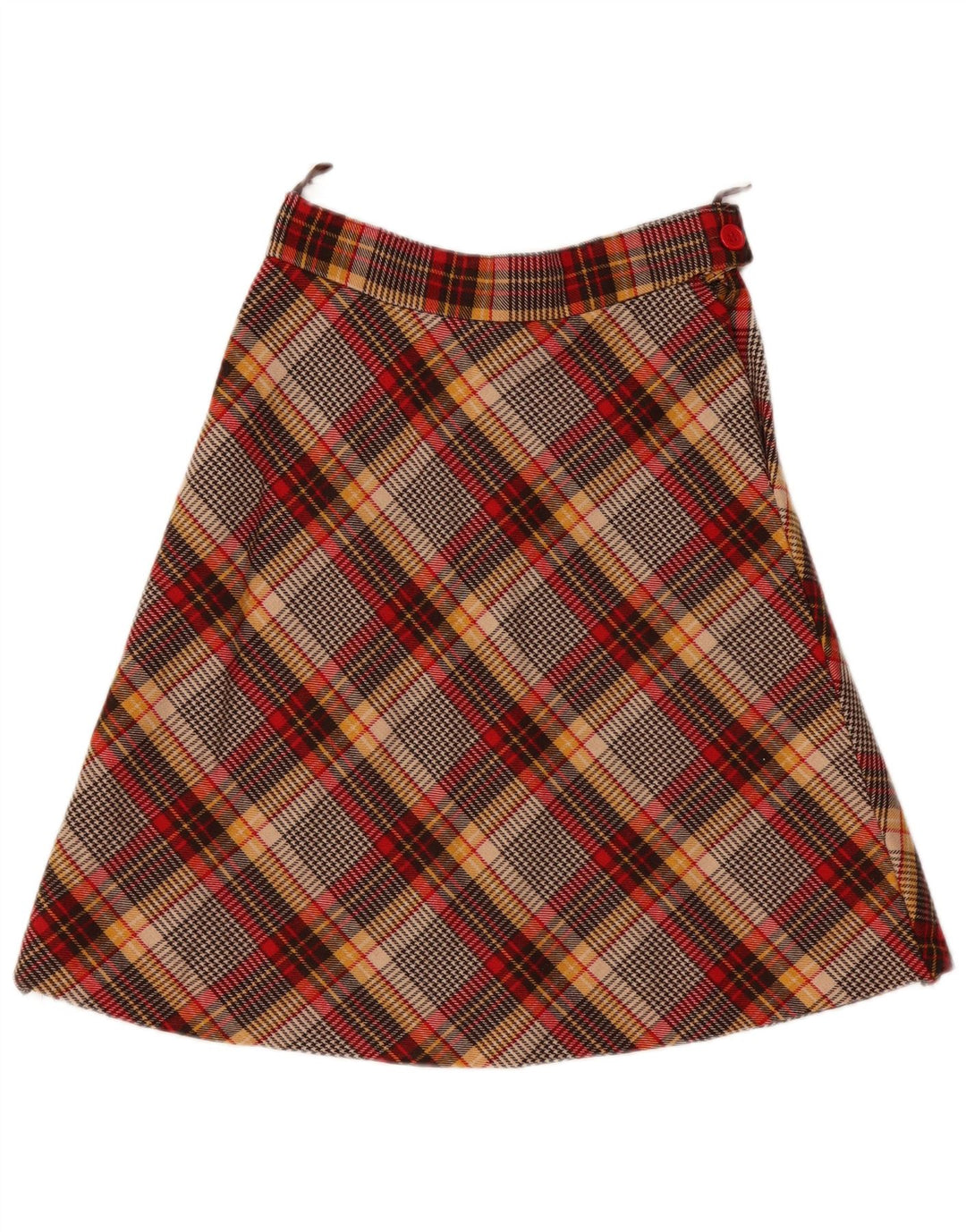 Vintage Damen A-Linienrock W30 Mittelbraun kariert