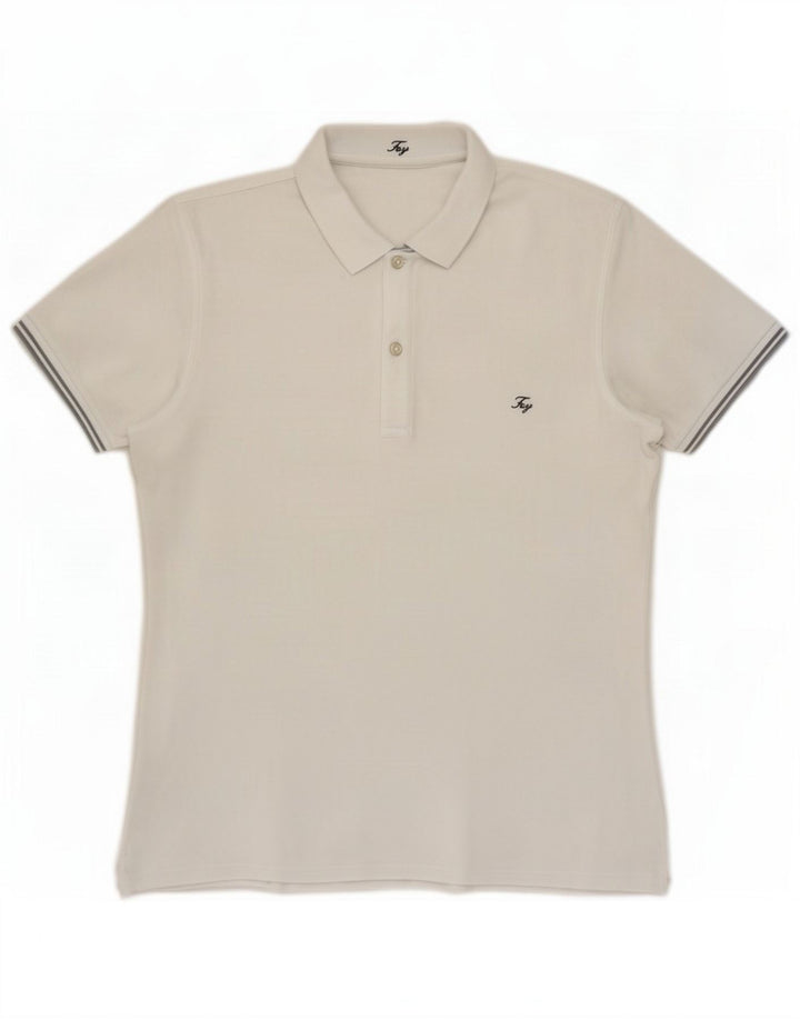 Fay Herren-Poloshirt, große weiße Baumwolle