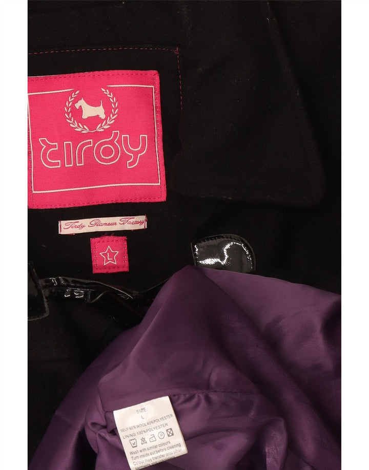 Tirdy Damen Dufflecoat UK 16 Große schwarze Wolle