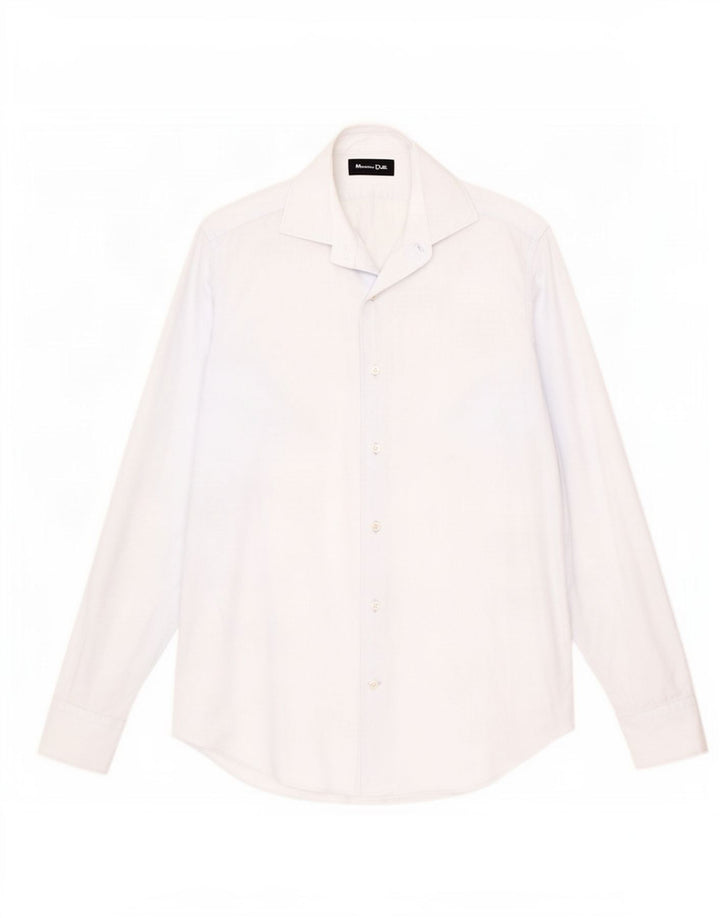 Massimo Dutti Herrenhemd Größe 39 15 1/2 Mittelblaue Baumwolle