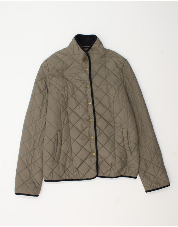 Jaeger Damen Steppjacke UK 12 Medium Khaki Polyamid