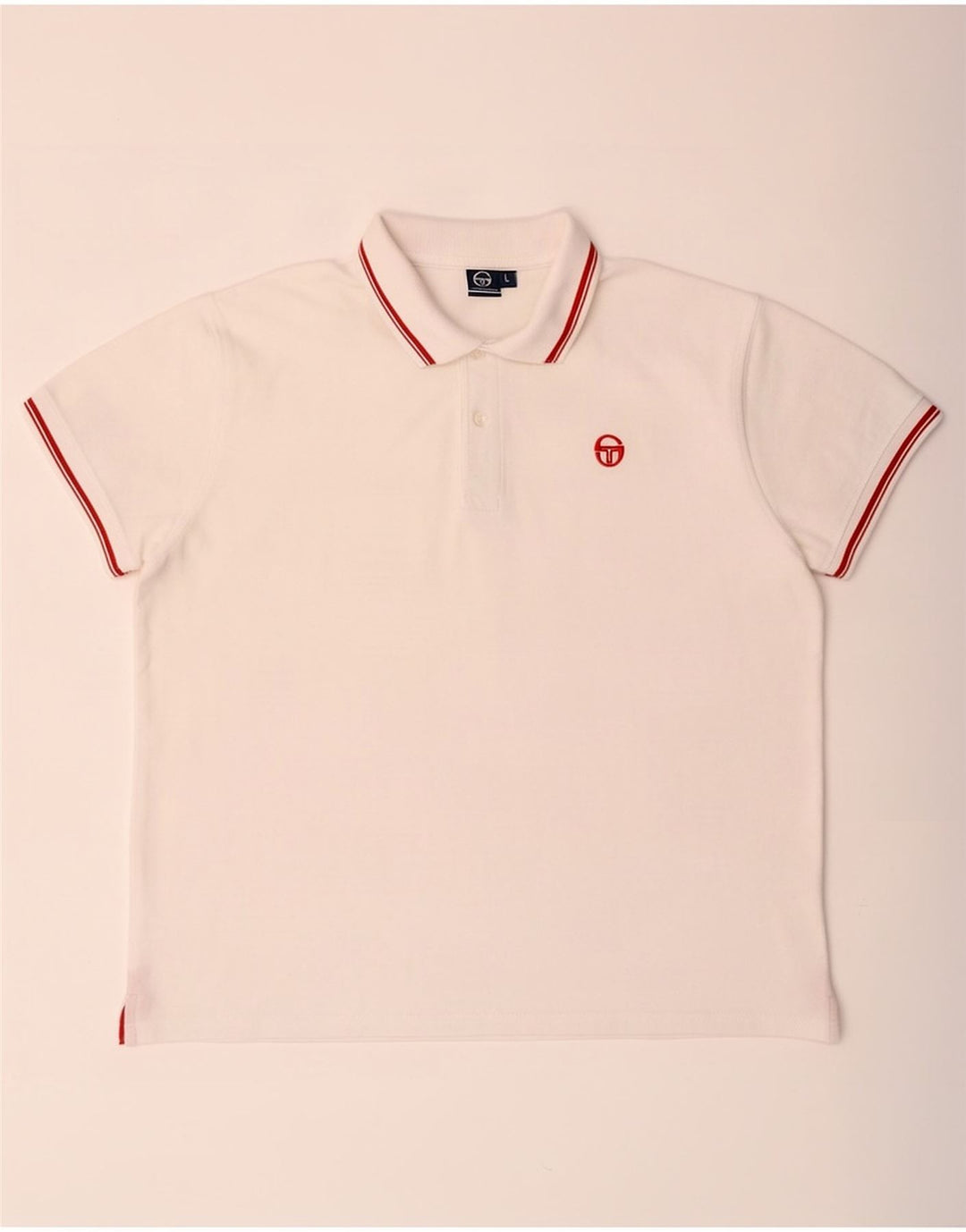 Sergio Tacchini Herren-Poloshirt, große weiße Baumwolle
