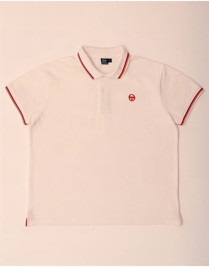 Sergio Tacchini Herren-Poloshirt, große weiße Baumwolle