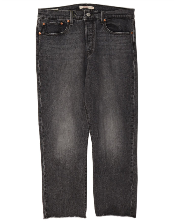 Levi's Damen Wedgie Straight Jeans W31 L26 Graue Baumwolle