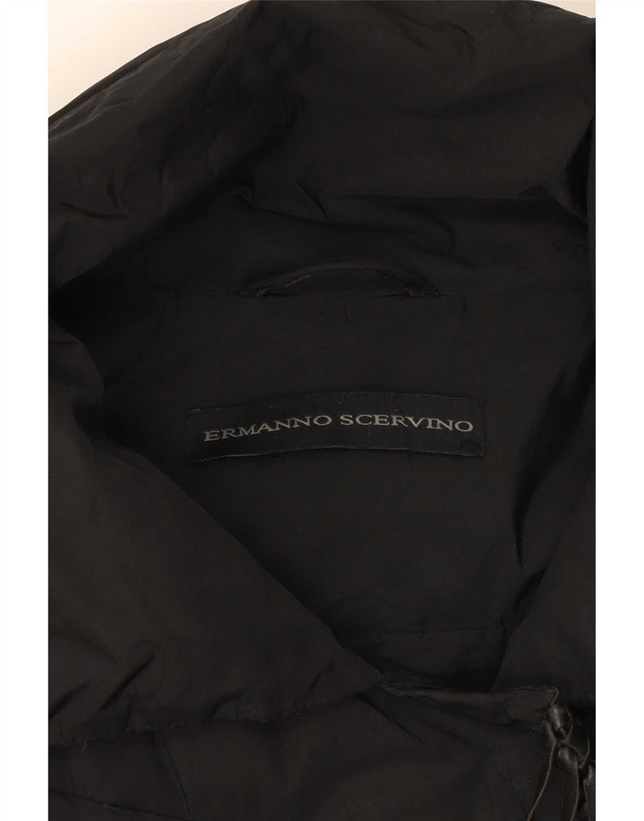 Ermanno Scervino Damen Wattierter Mantel IT 42 Medium Schwarz Polyester