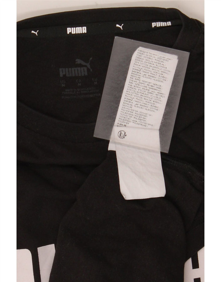Puma Herren Grafik T-Shirt Top Mittelschwarz Baumwolle