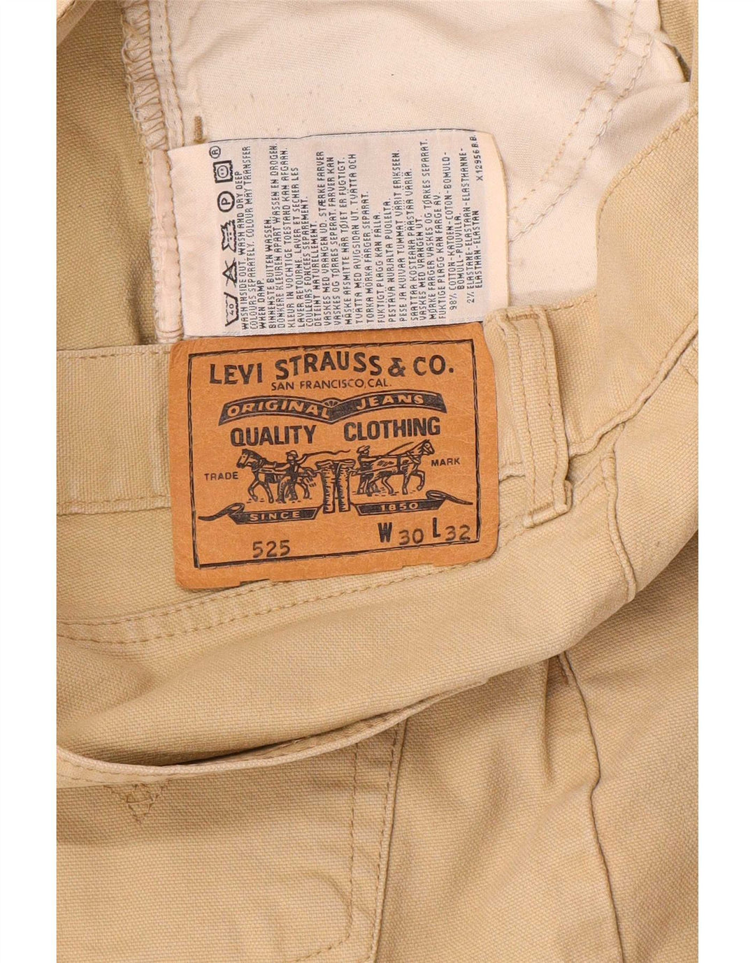 Levi's Herren 525 Bootcut Freizeithose W30 L32 Beige Baumwolle