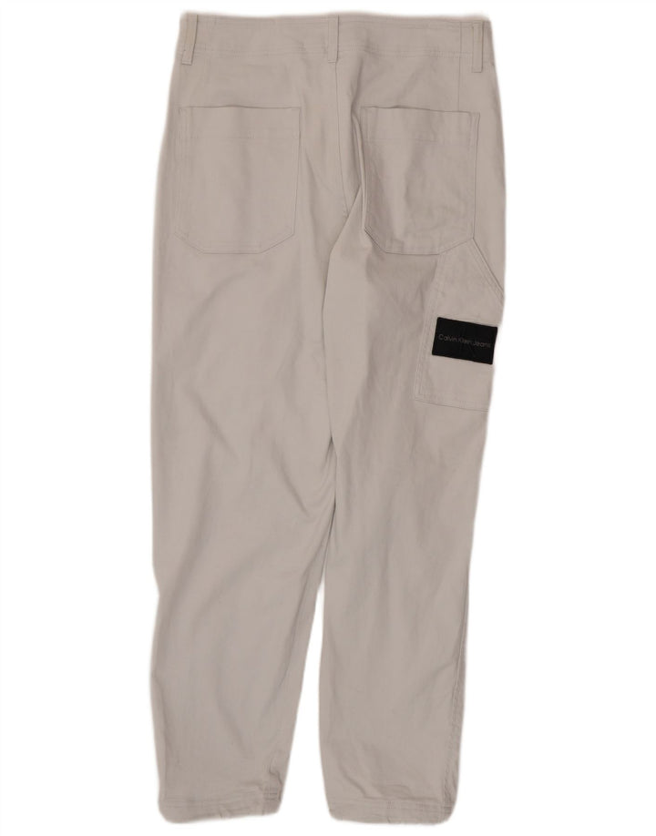CALVIN KLEIN Herren Jogger Cargohose W30 L28 Weiße Baumwolle