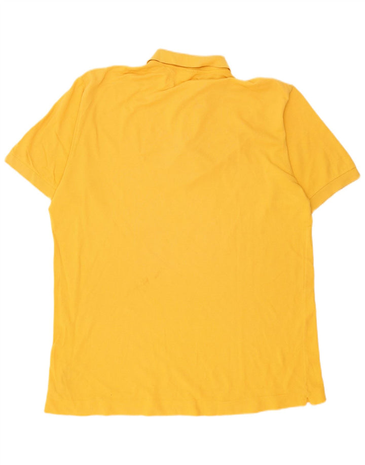 Benetton Herren-Poloshirt, groß, gelbe Baumwolle