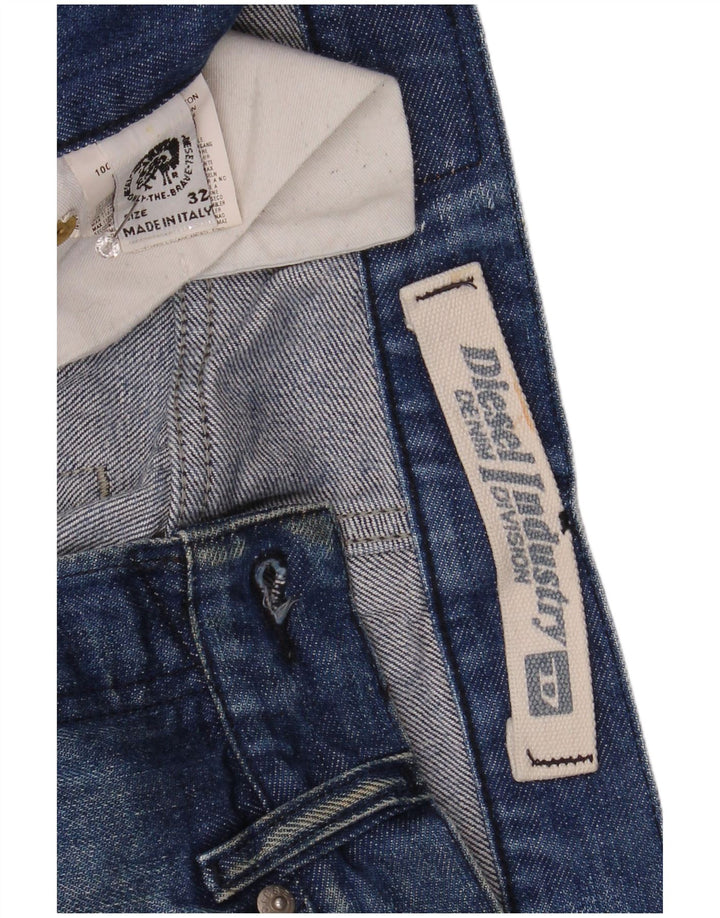 Diesel Herren Straight Jeans W32 L34 Blaue Baumwolle