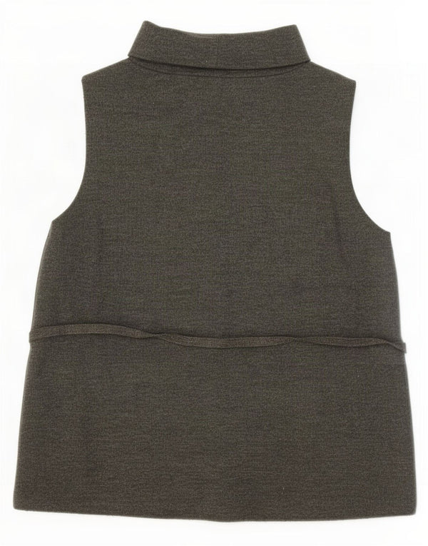 Zara Damen Weste Top UK 14 Large Khaki Baumwolle