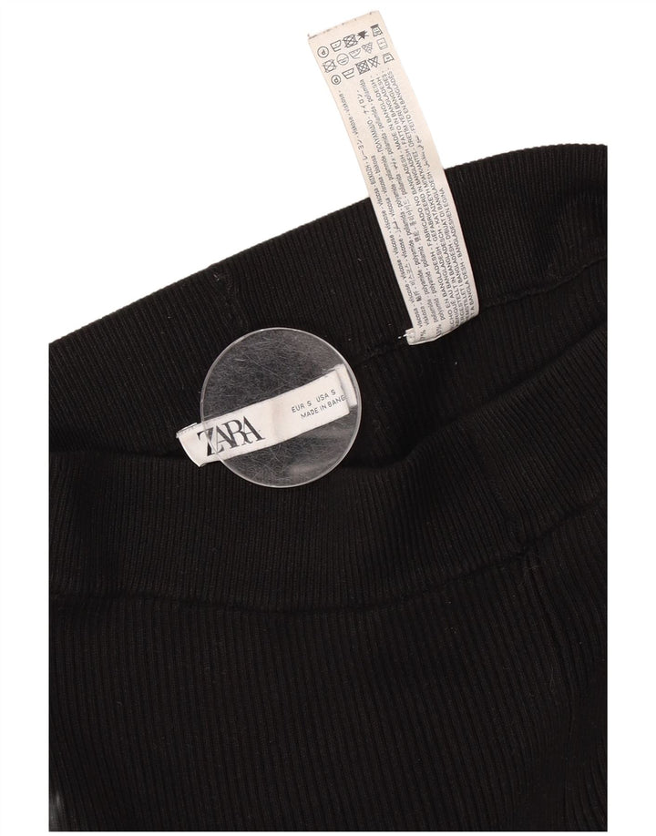 Zara Damen Leggings UK 8 Small Schwarz Viskose