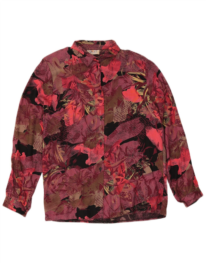 Vintage Damen 2-teiliges Rockset UK 12 Medium W27 Burgund Floral Retro