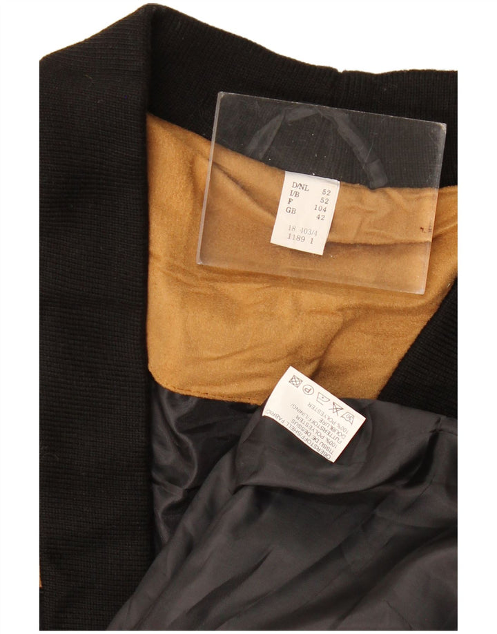 VINTAGE Herren Bomberjacke UK 42 XL Schwarz Colourblock Polyester