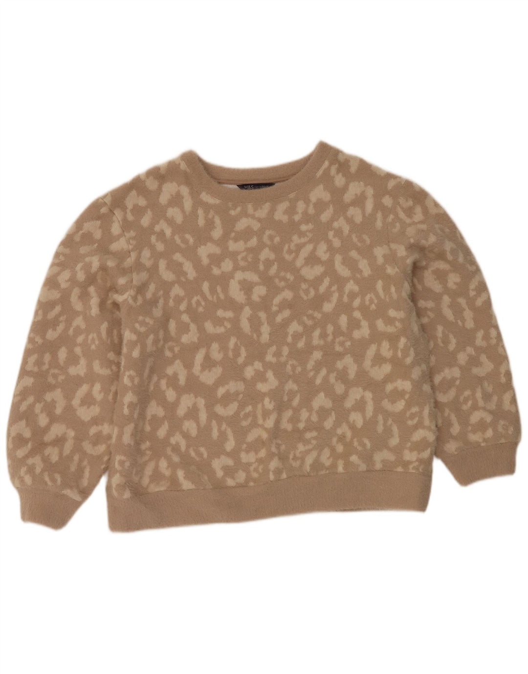 Marks & Spencer Damen Pullover mit Rundhalsausschnitt, UK 14, Mittelbraun