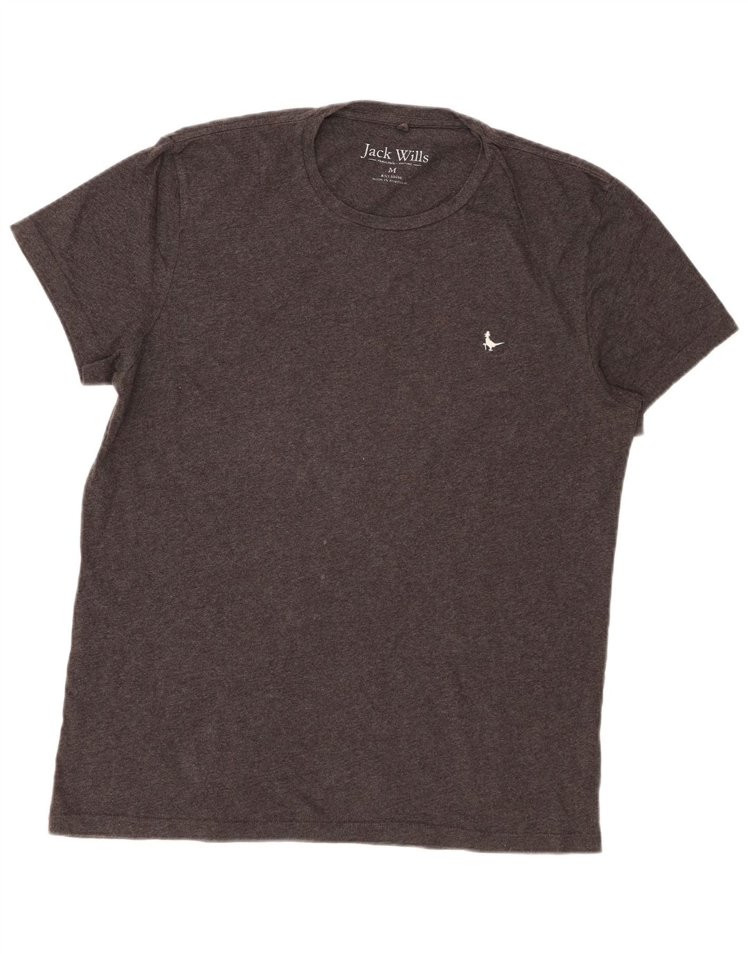 Jack Wills Herren-T-Shirt aus mittelgrauer Baumwolle
