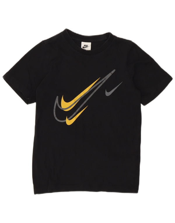 Nike Boys Graphic T-Shirt Top 8-9 Years Small Black Cotton