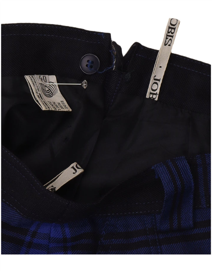 Jobis Damen A-Linien-Rock EU 40 Medium W30 Marineblau karierte Schurwolle