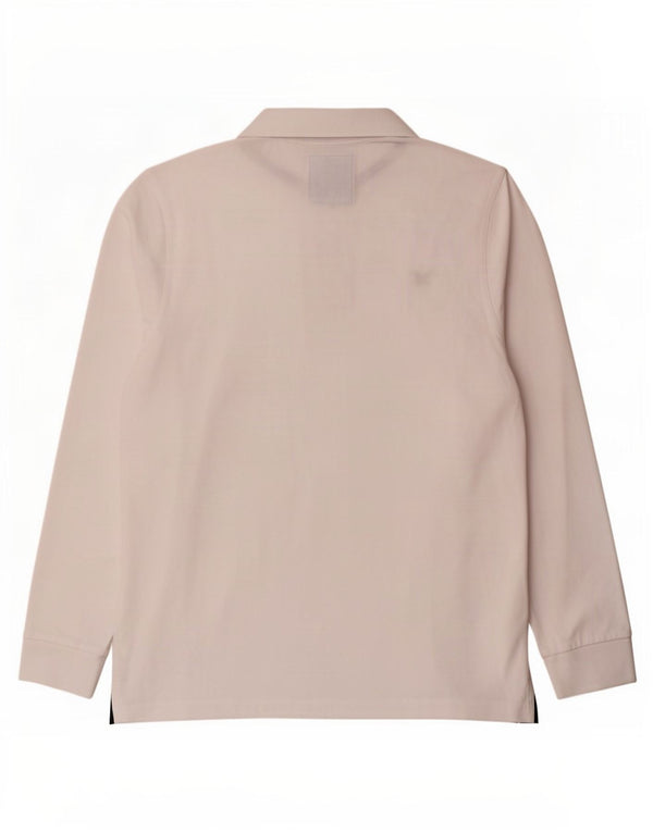 Crew Clothing Herren-Langarm-Poloshirt, groß, weiße Baumwolle