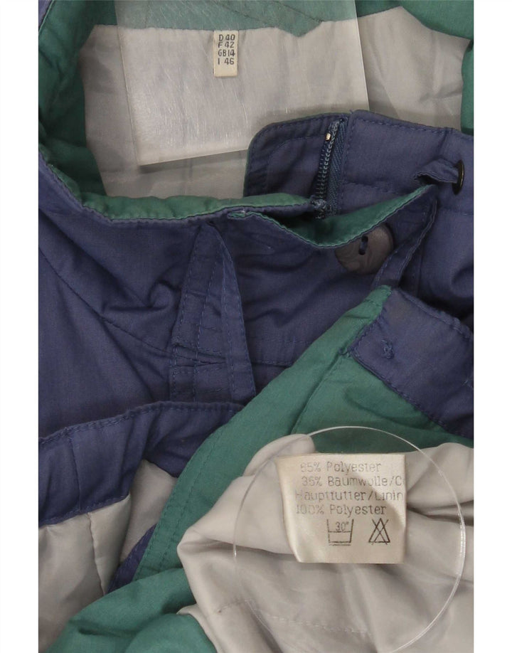 Vintage Damen Übergroßer gepolsterter Mantel UK 14 Großes blaues Polyester