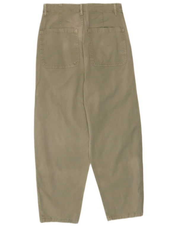 Zara Damen Cargohose mit hoher Taille, lockere Passform, EU 34, XS, B24, L24, Khaki