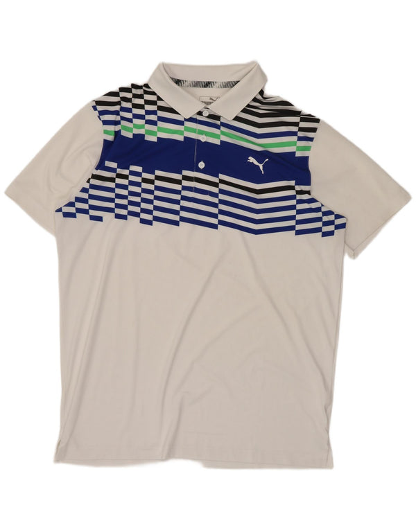 Puma Herren Poloshirt Medium White Colourblock