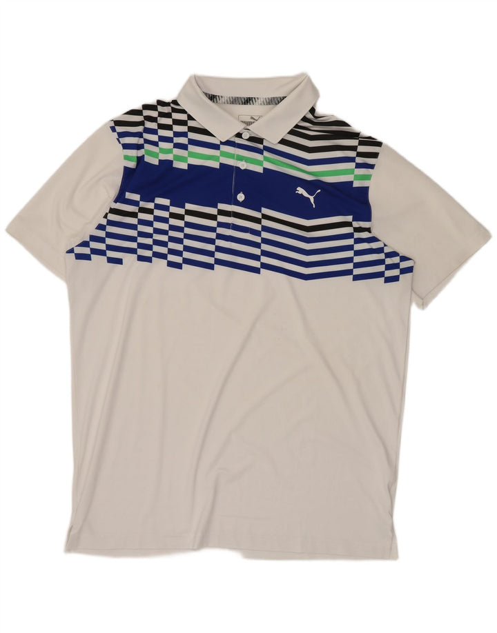 Puma Herren Poloshirt Medium White Colourblock