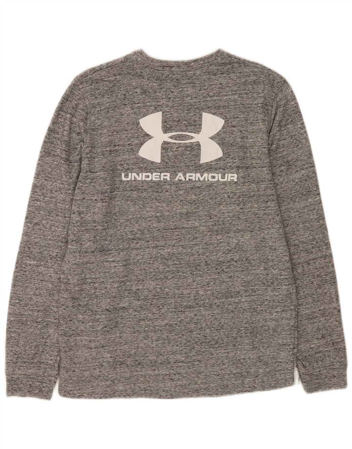 Under Armour Herren-Sweatshirt mit Grafik, mittelgrau gefleckte Baumwolle
