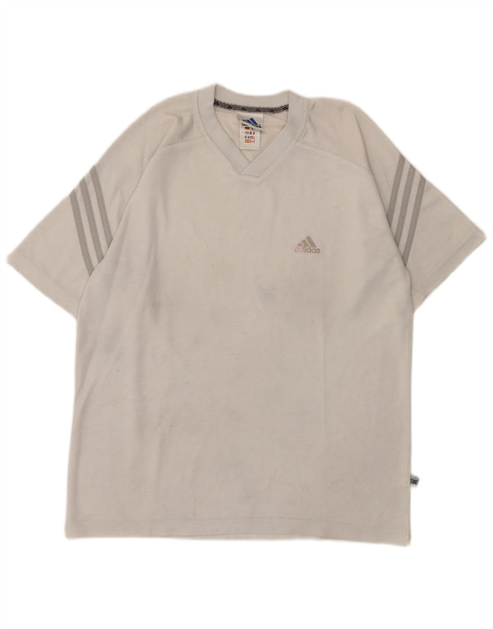 Adidas Herren T-Shirt Top UK 38/40 Mittelgraues Polyester