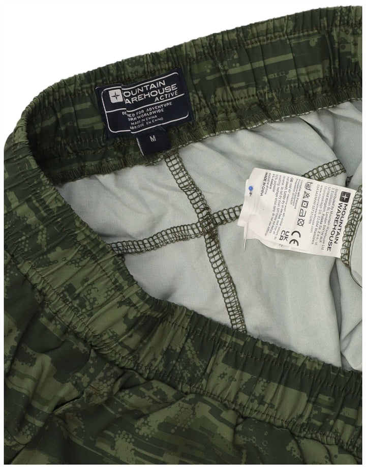 Mountain Warehouse Herren-Sportshorts aus mittelgrünem Camouflage-Polyester