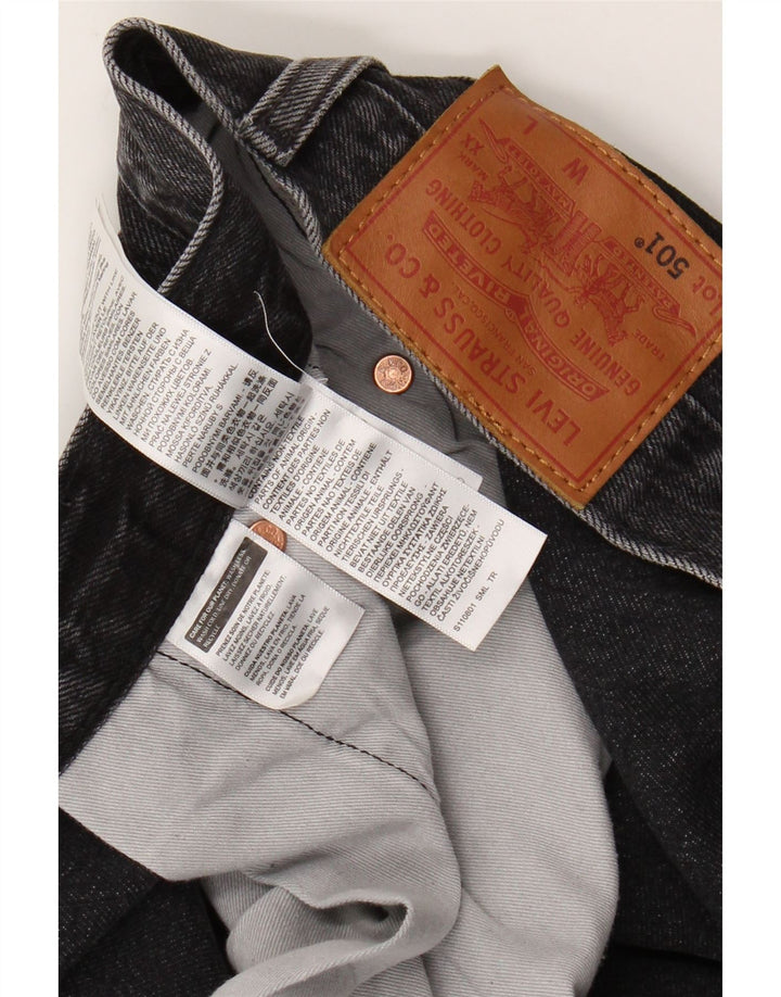 LEVI'S Herren 501 verkürzte Jeans W48 L26 Graue Baumwolle