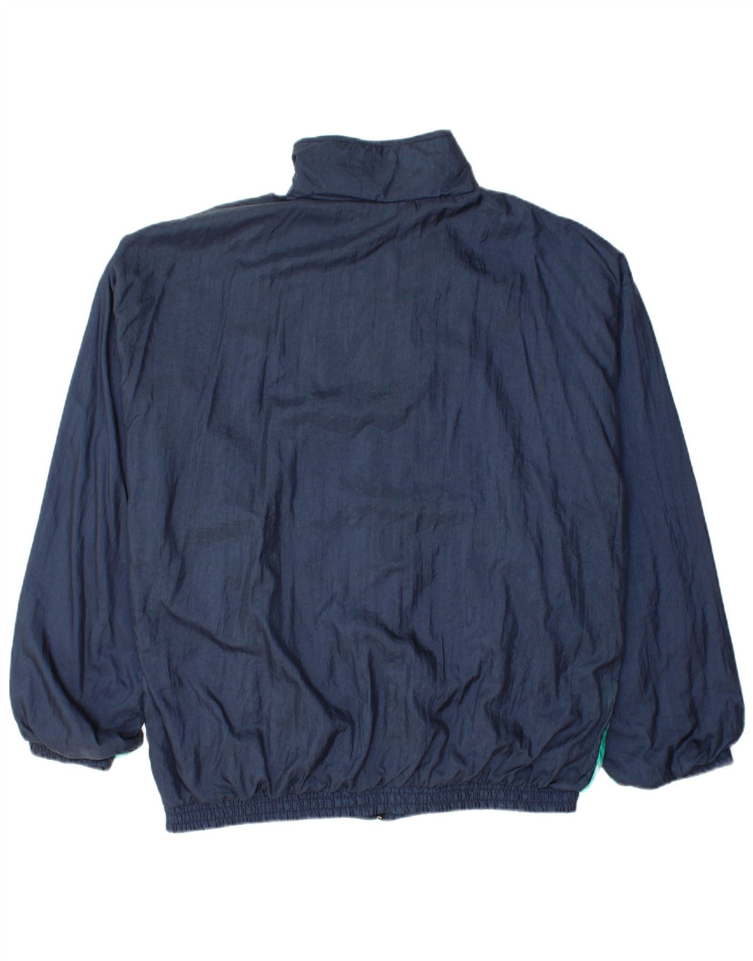 VINTAGE Herren-Trainingsanzug-Top-Jacke, großes marineblaues Colourblock-Polyamid