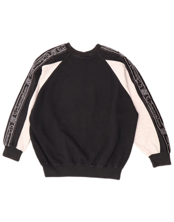 Champion Sweatshirt-Pullover mit Grafik für Jungen, 9–10 Jahre, Mittelschwarz, Farbblock