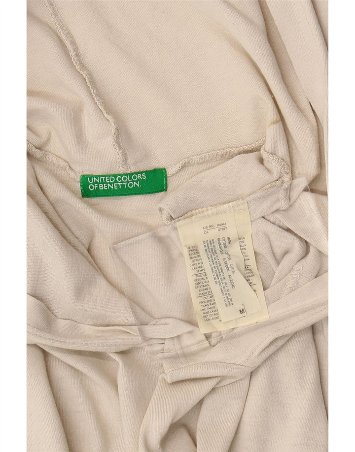 Benetton Herren-T-Shirt mit Kapuze, mittelgroß, cremefarbene Baumwolle