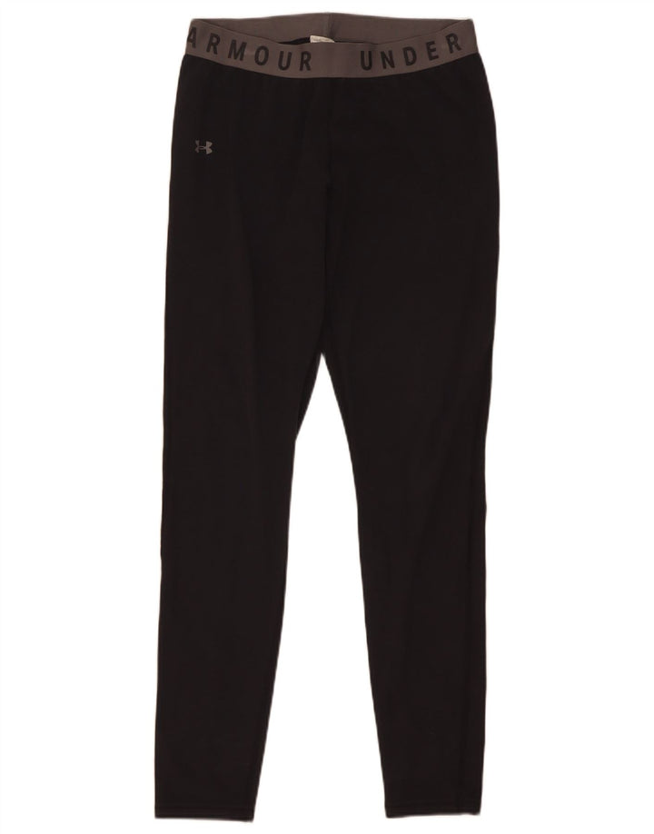 Under Armour Womens Graphic Leggings UK 12 Mittelschwarze Baumwolle