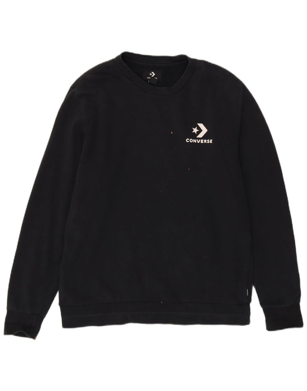 Converse Herren-Sweatshirt-Pullover, mittelschwarz, Baumwolle