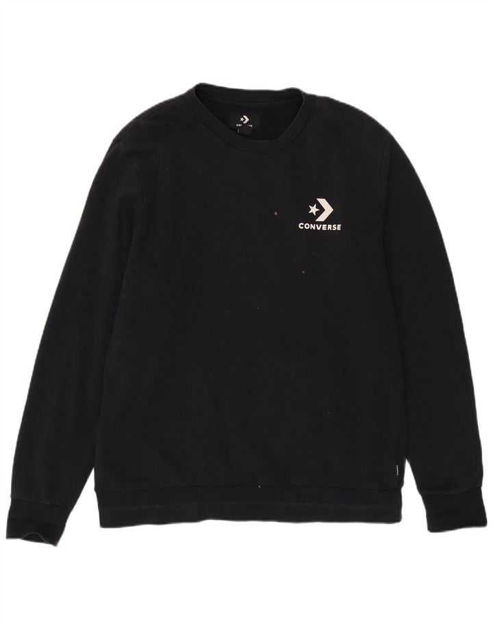 Converse Herren-Sweatshirt-Pullover, mittelschwarz, Baumwolle