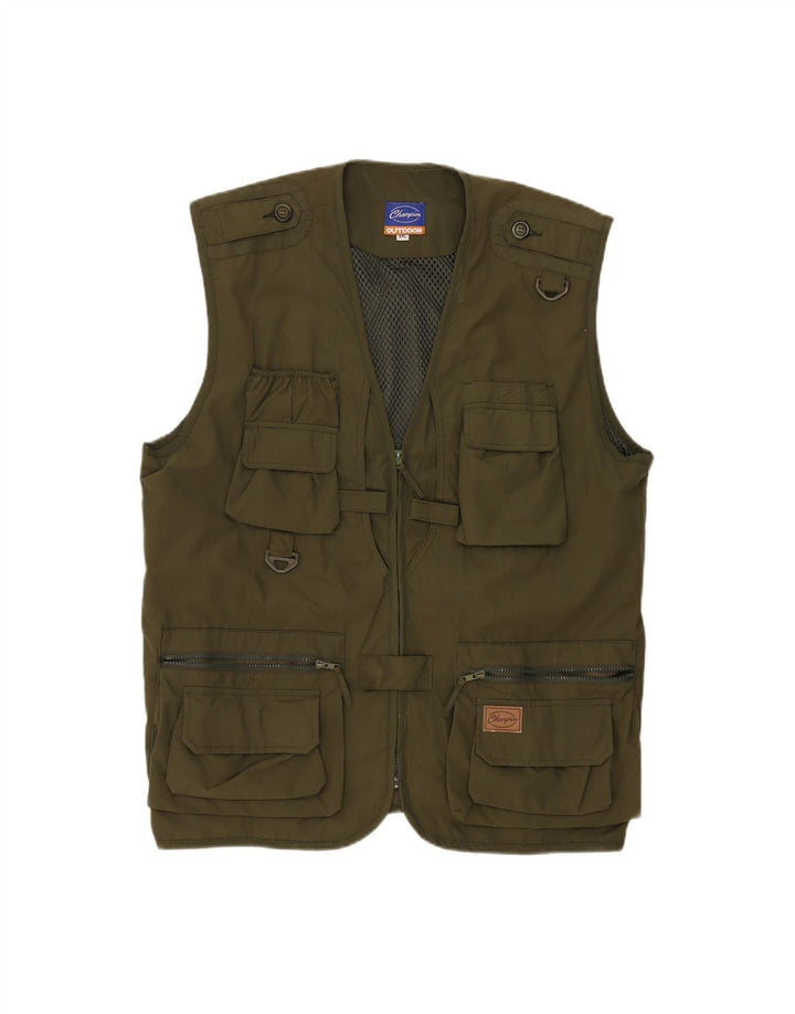 CHAMPION Mens Utility Gilet UK 44 2XL Khaki Polyester