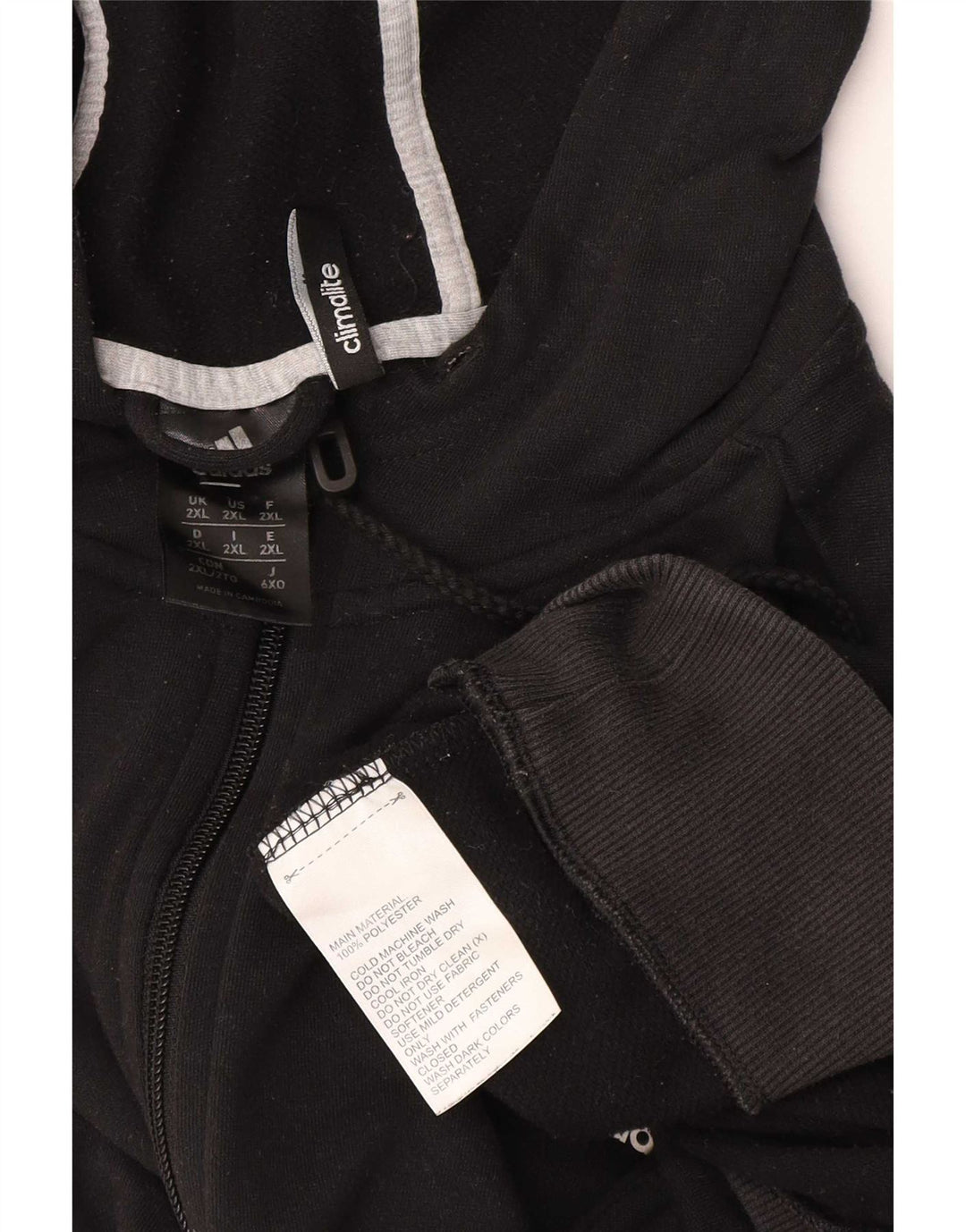 Adidas Herren Climalite Zip Hoodie Pullover 2XL Schwarz Polyester