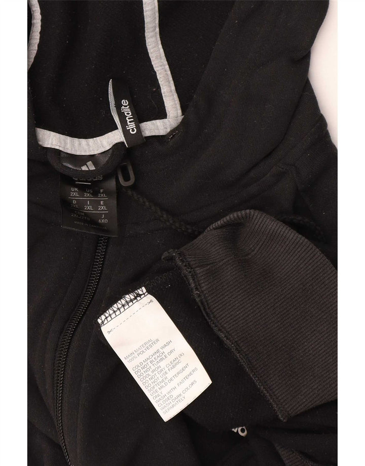 Adidas Herren Climalite Zip Hoodie Pullover 2XL Schwarz Polyester