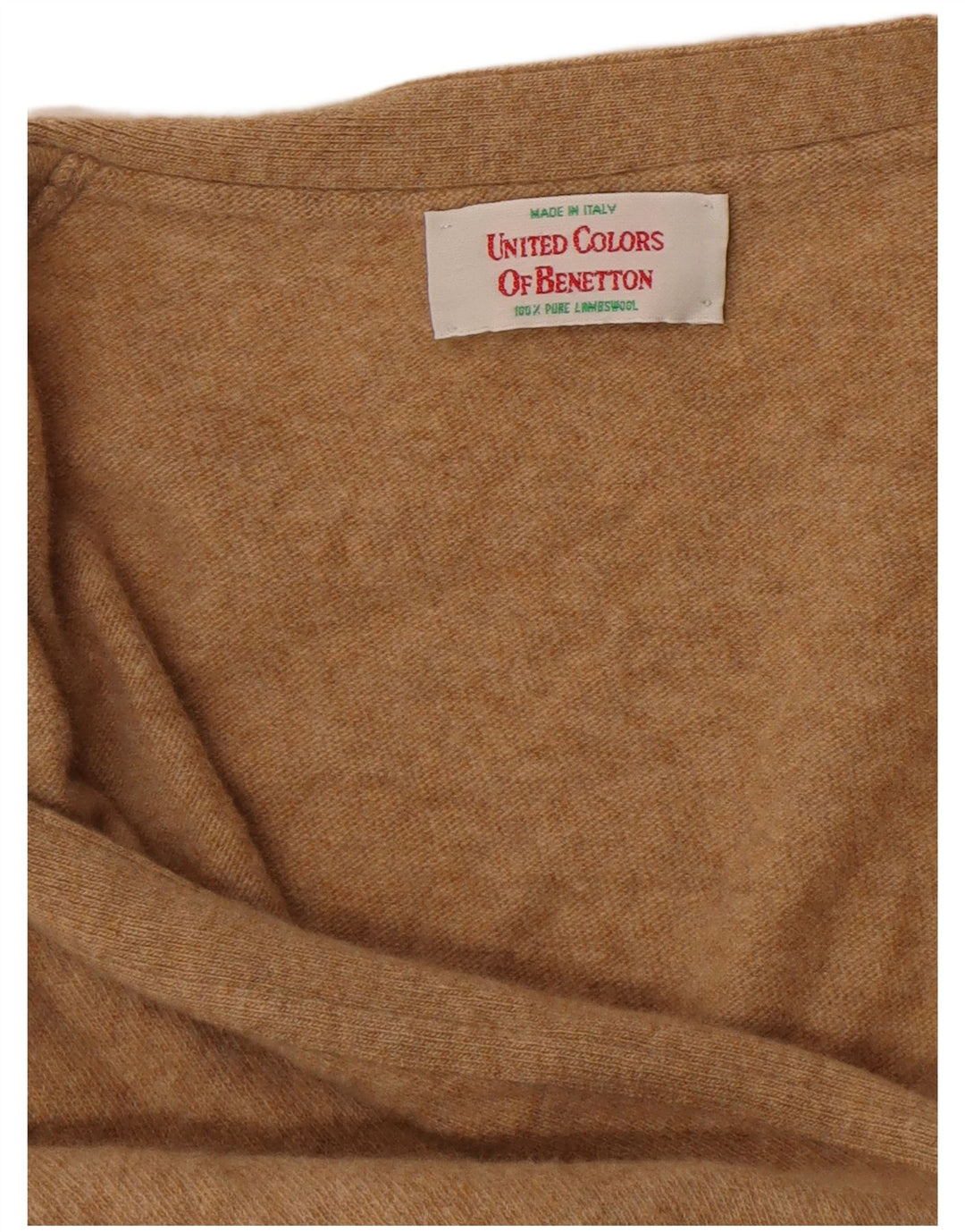 Benetton Damen-Cardigan-Pullover UK 16 Große braune Lammwolle